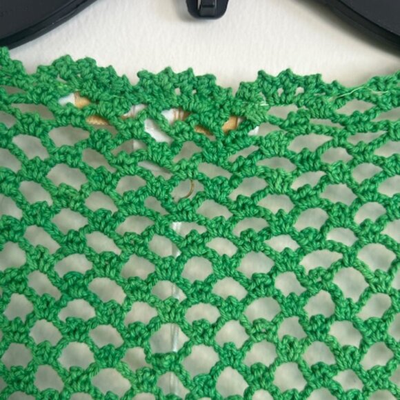 Anthropologie Love The Label Tiered Kelly Green Crochet Flutter-Sleeve Dress NWT - Picture 10 of 16